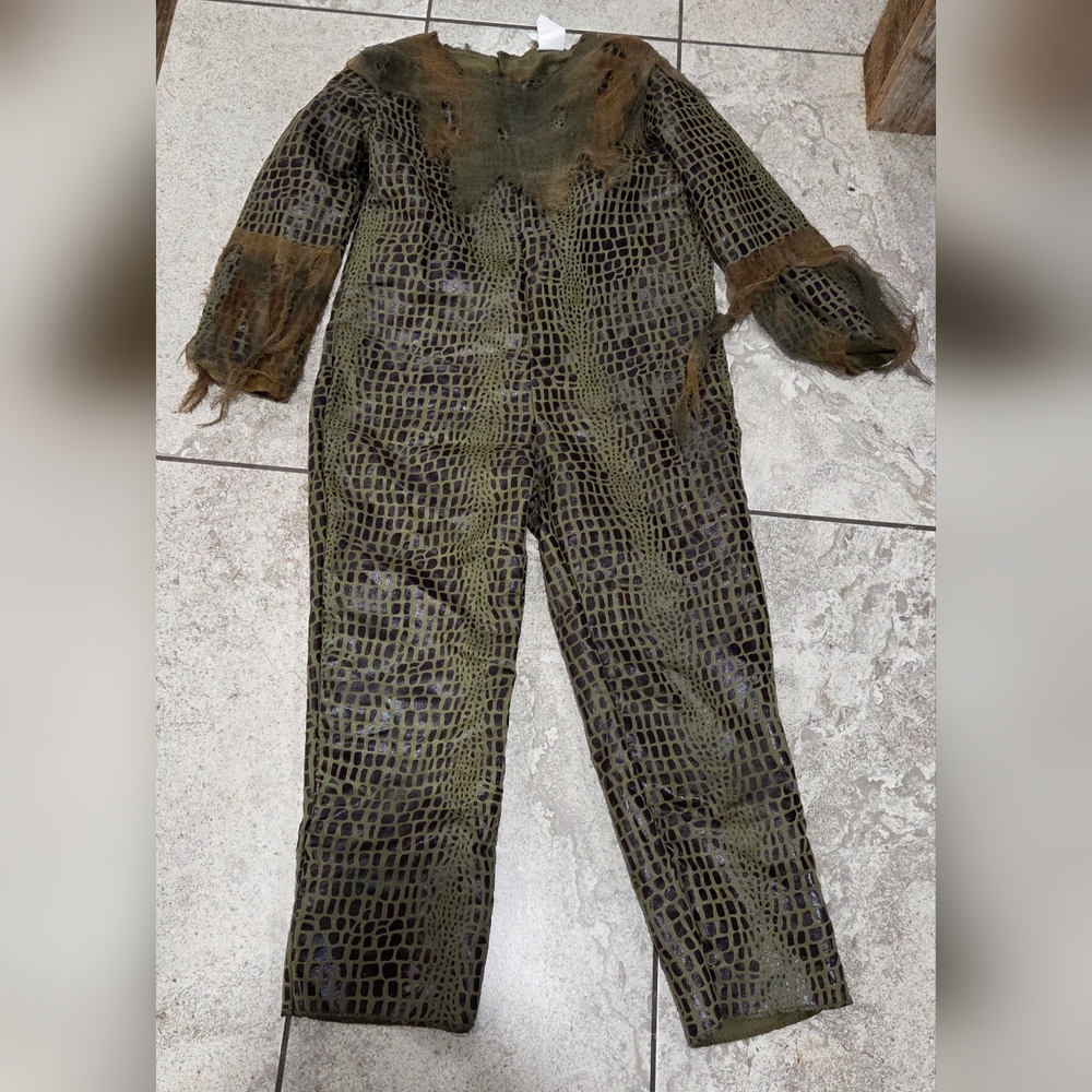 Green and Brown Crocodile Print Costume